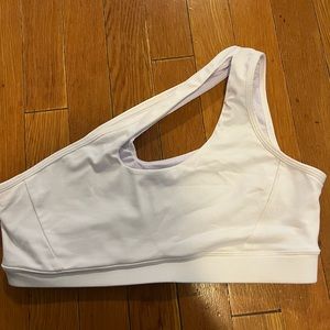 White Sports Bra one shoulder double strap XL activewear